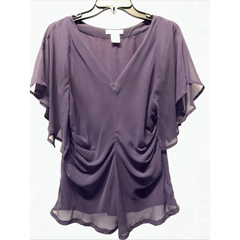KindLikeLove Size Sm Purple Chiffon Flutter Sleeve Dark Fairy Grunge Whimsigoth